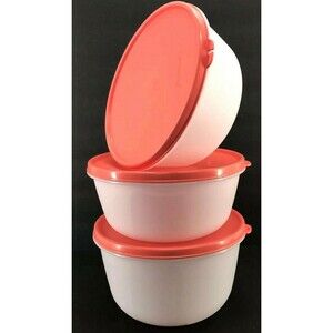 3 Tupperware Modular Bowl  #1699, #1700, #1701 - 8.5 Cup 6.25 C 4.25 C Mixing
